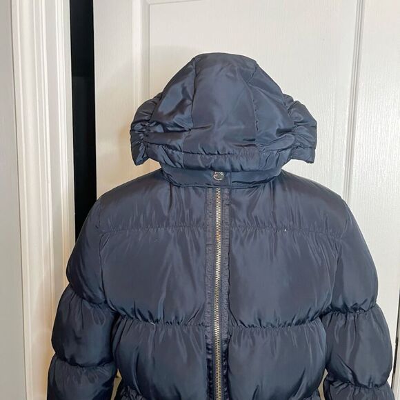 Massimo Dutti Made in Italy Duck Down Sports Hooded Zip Pocket Puffer Coat - Picture 5 of 15